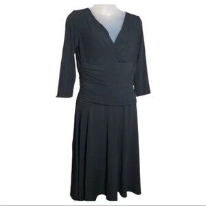 NEW YORK & COMPANY BLACK FORMAL 3/4 SLEEVE COCKTAIL DRESS MEDIUM-EUC